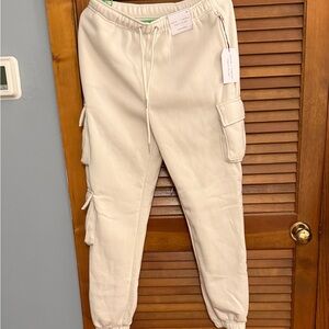 Cream Cargo Joggers